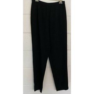 Martino Midali Womens Dress Career Pants Black High Waist Side Zip Wool Italy 14